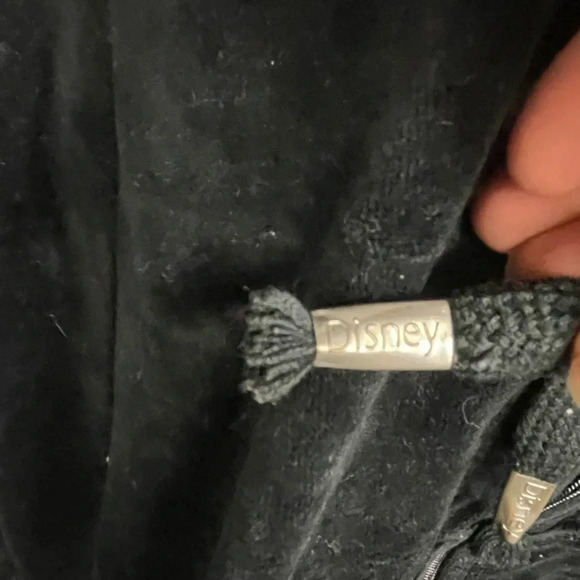 Walt Disney World Black Mickey Mouse Full Zip Velour Zip Up Jacket size … - Picture 5 of 6